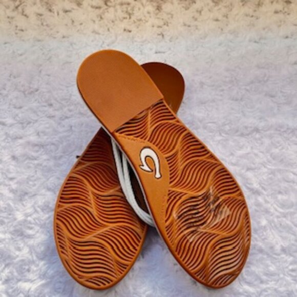 NEW Olukai AKA Flip Flop‎ In Iridescent Vapor Women’s Gray / Pink Size 10 NWT - Picture 11 of 12